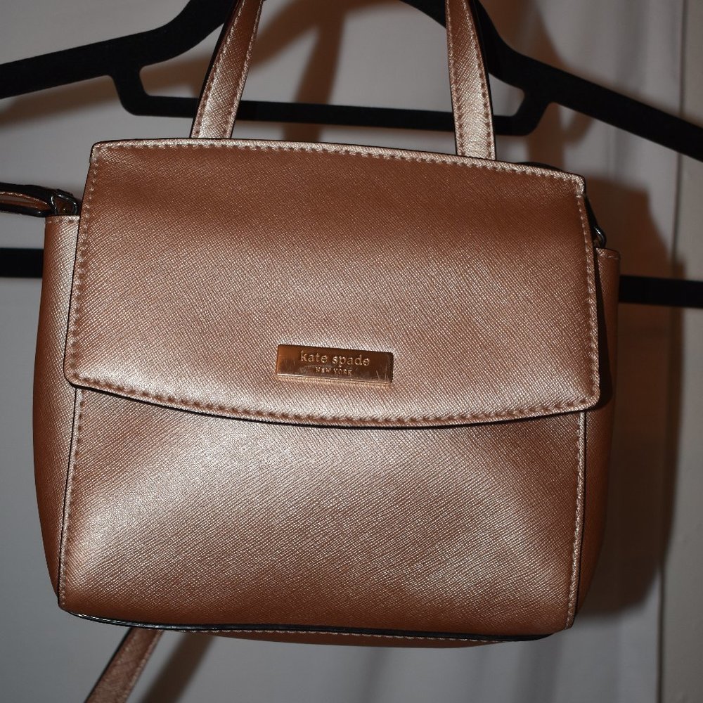 kate spade laurel way mini crossbody; champagne rose; minimal signs of wear
